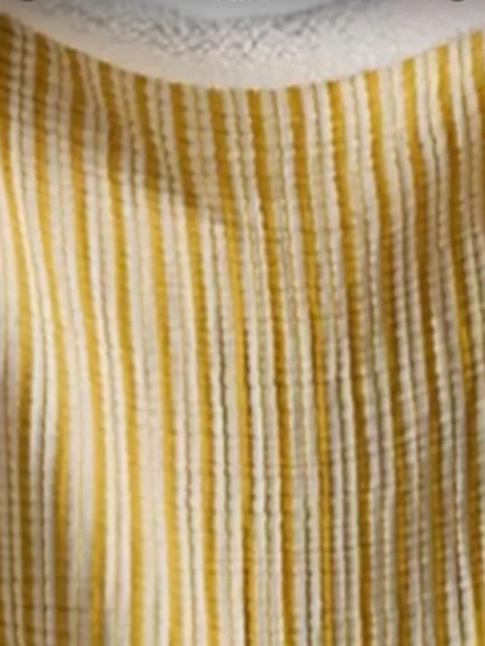 NWT Anthropologie Gauze Cotton Sherpa Ochre Striped Throw Blanket